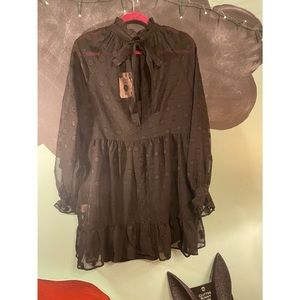 Lovedrobe Angel Sleeve Tie Back Smock Mini Dress